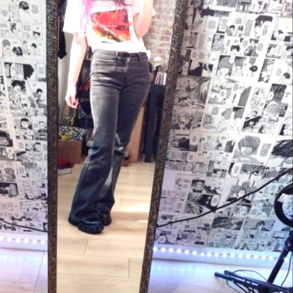 HOT TOPIC Black Vintage Flare Denim Pants Size 11 - Picture 4 of 4